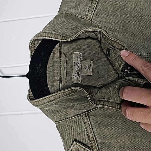 Lucky Brand XS olive green cinch waist bomber jacket - Picture 2 of 16